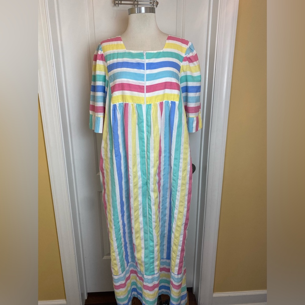 Vintage Styled By Saybury Pastel Striped Nightgown Dress 1X (xl)